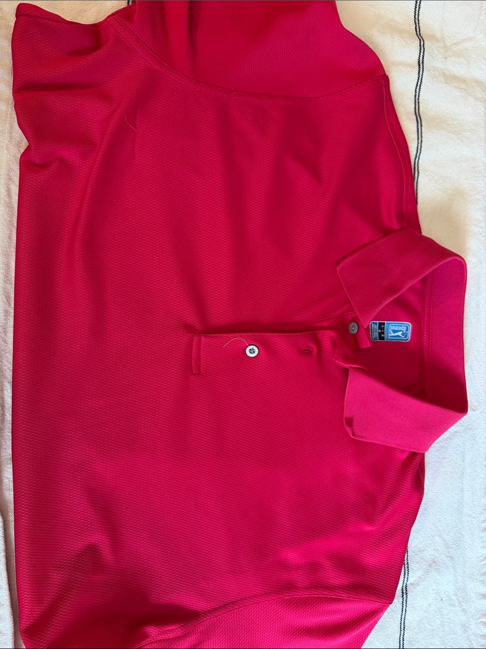 Red Short Sleeve Polo Shirt with Collar